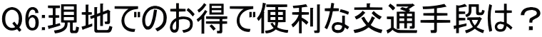 Q6:現地でのお得で便利な交通手段は？