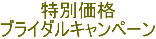 特別価格 ブライダルキャンペーン